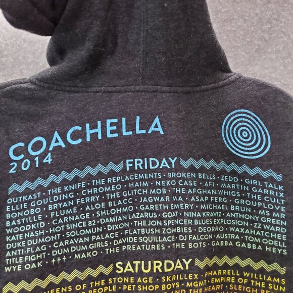 Coachella Women Sweatshirt‎ Small Gray 2014 Music Festival Full Zip Hoodie - Picture 9 of 9